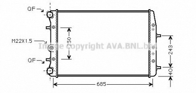 AVA QUALITY COOLING saa2008 -  Радиатор, охлаждение двигателя